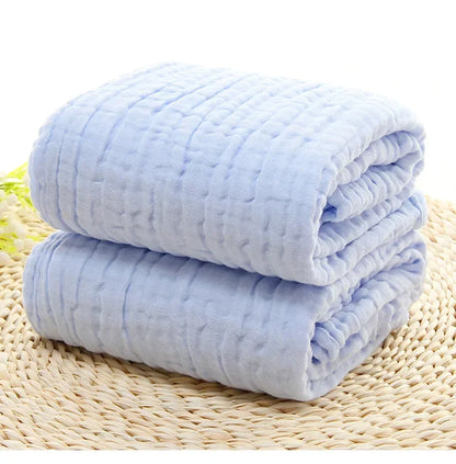 Soft 6-Layer Muslin Baby Bath Towel & Swaddle Wrap