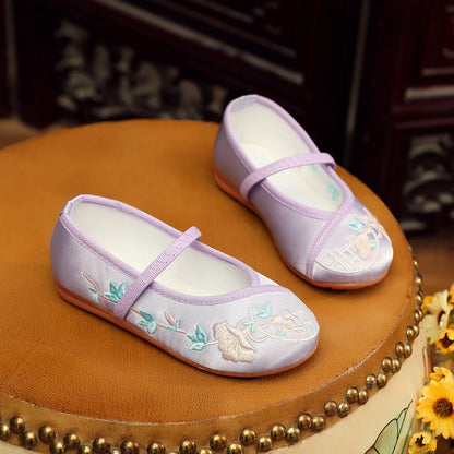 Children's Traditional Embroidery Floral Show Shoes