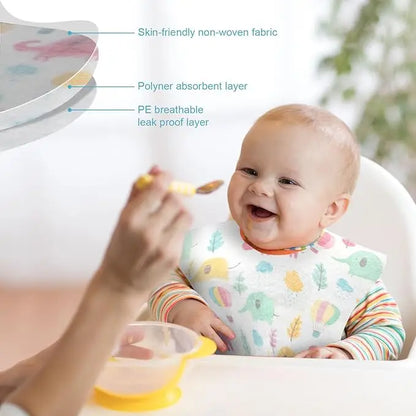 100-Pack Disposable Baby Bibs | Individually Wrapped for Travel