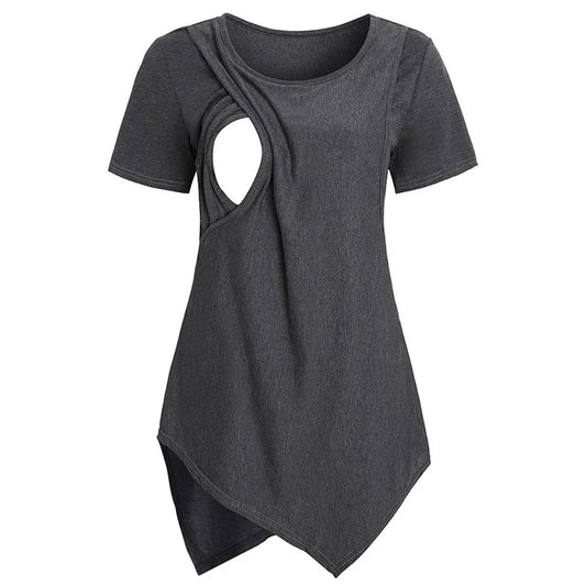 Casual Short Sleeve Nursing & Breastfeeding Top