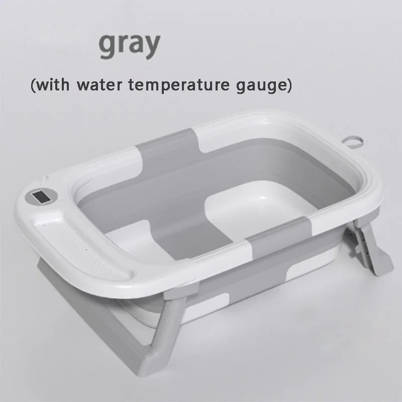 Travel-Ready Folding Baby Tub with Built-in Soft Support