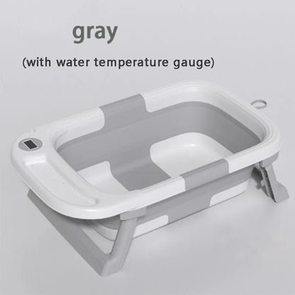Travel-Ready Folding Baby Tub with Built-in Soft Support