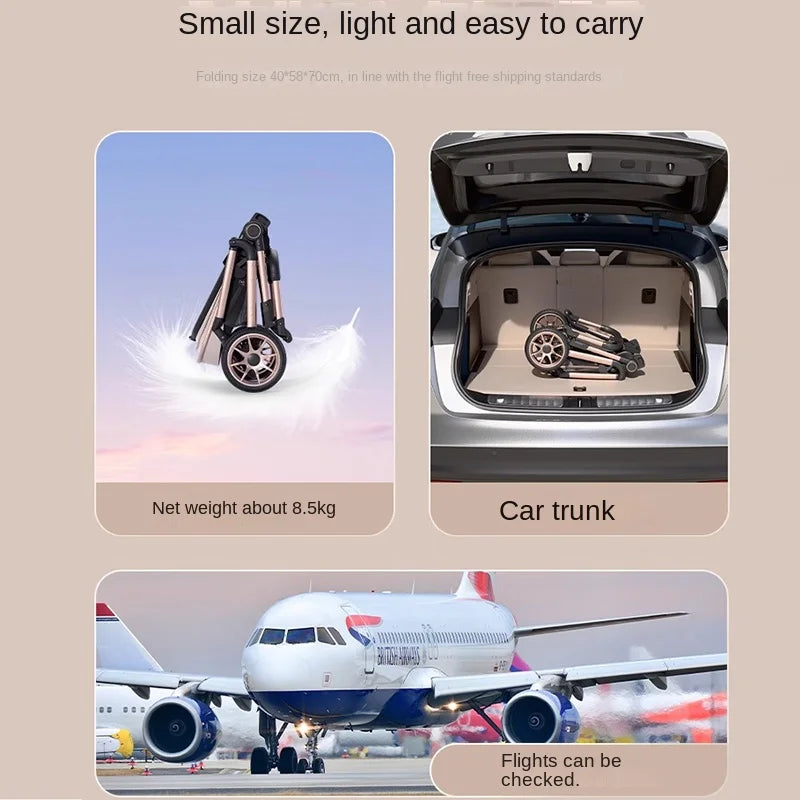 Foldable Two-way Three-speed Adjustable Stroller