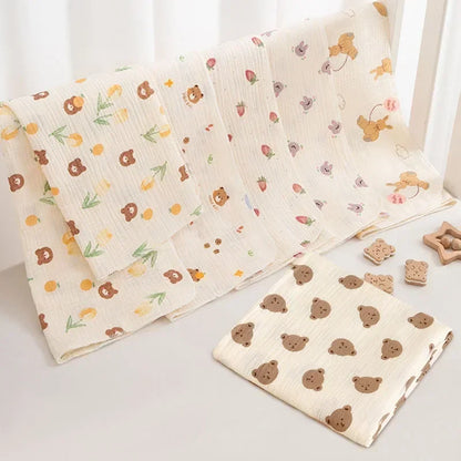 Cotton Muslin Swaddle Blanket & Infant Bath Towel (80x80cm)