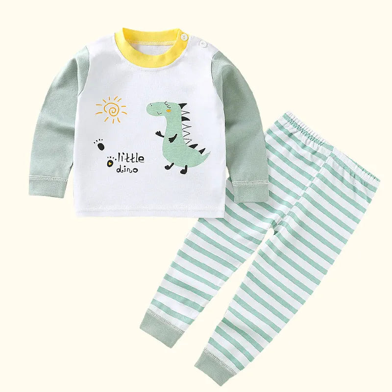 Cartoon Kids' Pajama Set: Cozy Autumn & Winter Sleepwear