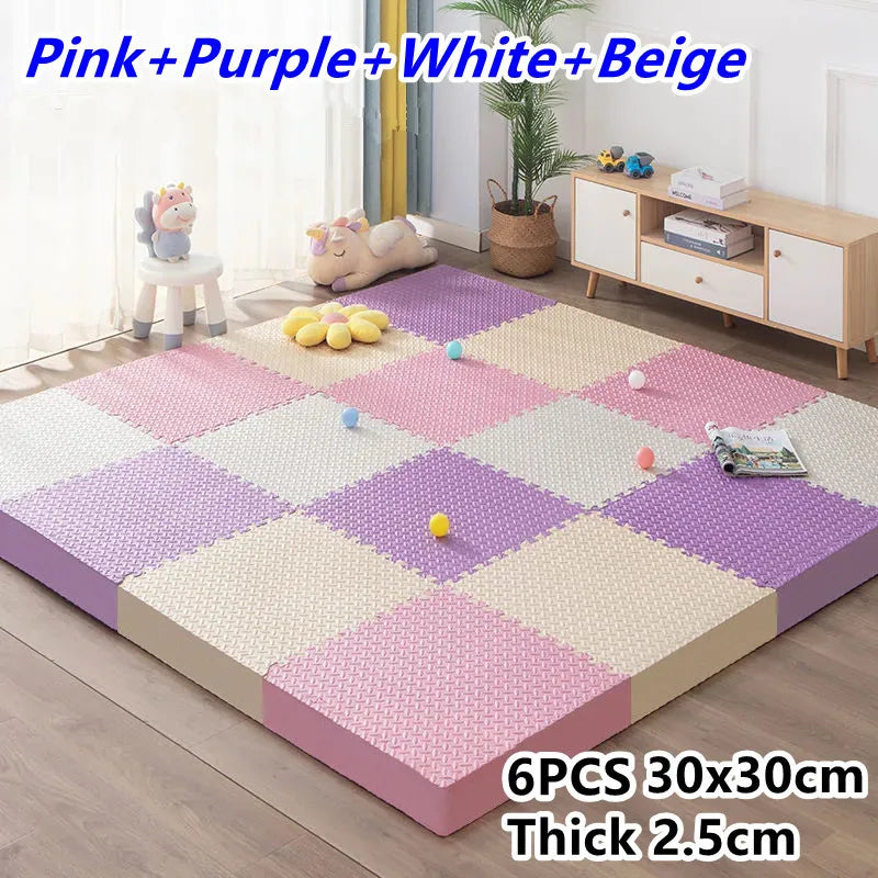 6-Piece Interlocking Puzzle Play Mat for Baby Gym