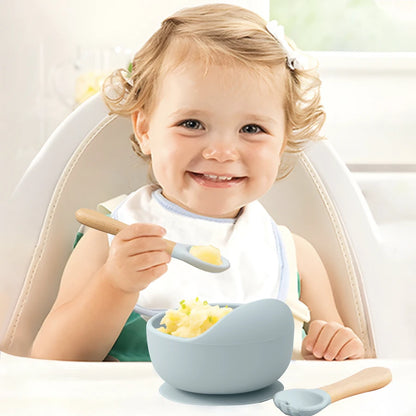 3-Piece Silicone Suction Baby Feeding Set