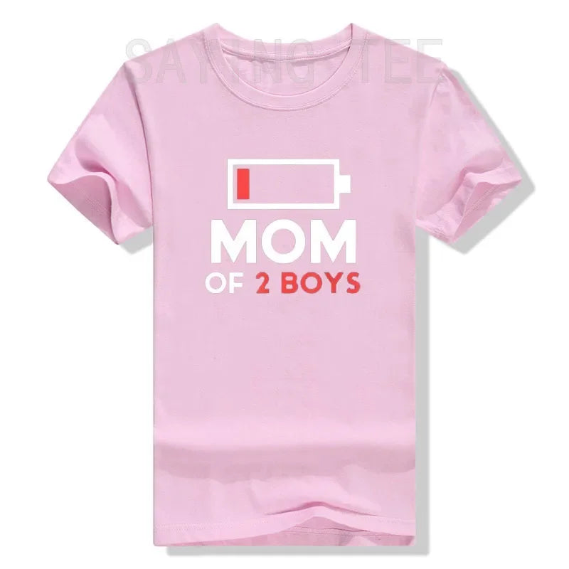 Cute "Mama of 2 Boys" Saying T-Shirt