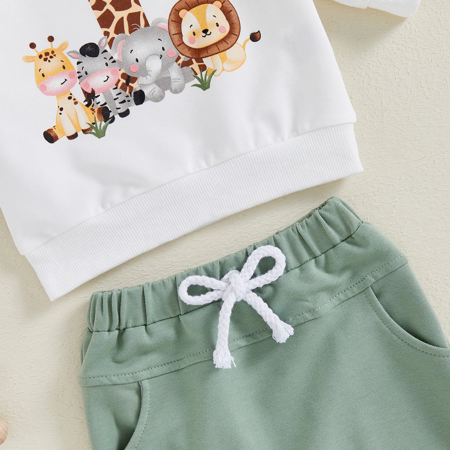 Cute Infant Long-Sleeve Sweatshirt & Bottoms Set