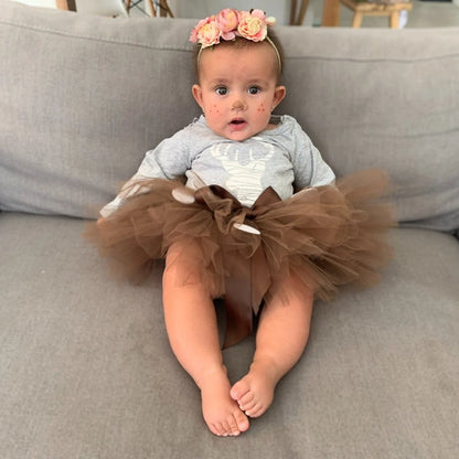 Girls Brown Deer/Reindeer Tutu Skirt Outfit