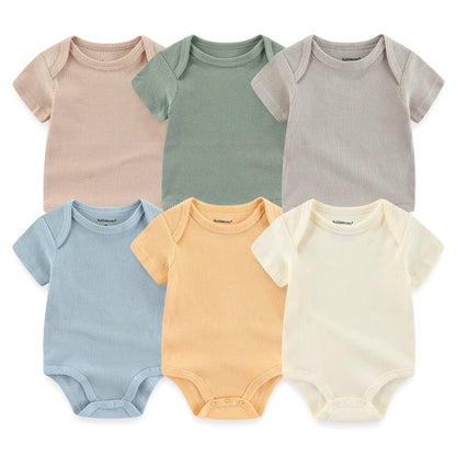 Cute Cartoon & Solid Color Bodysuits for Baby Boys & Girls