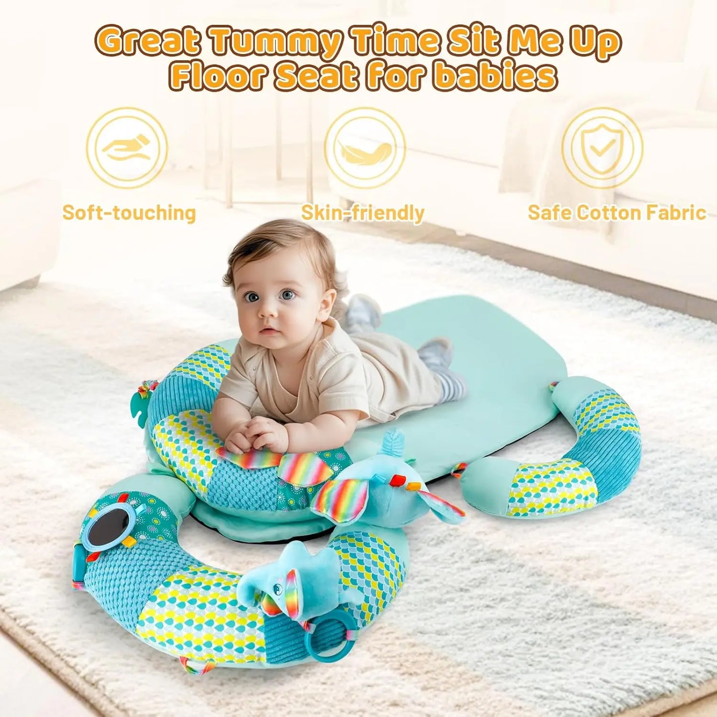 3-in-1 Baby Tummy Time Mat & Pillow
