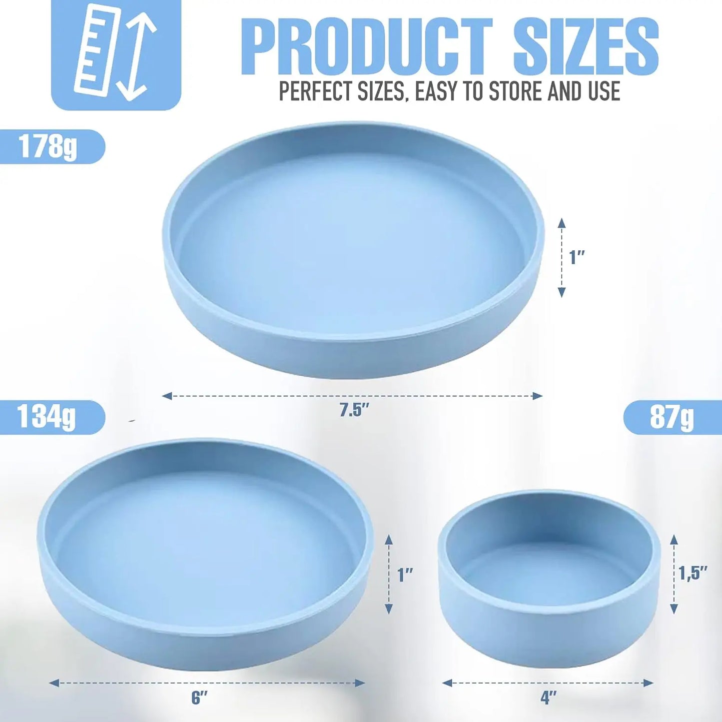 Thermostability Silicone Snack Plate & Dish Set (3PC)