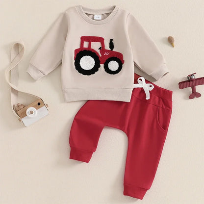 2pc Tractor Sweatshirt & Pants Set for Baby Boy (0-3 Years)