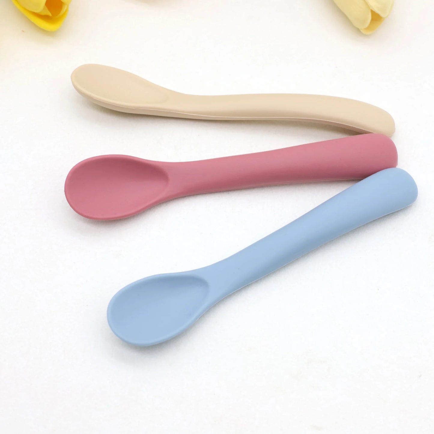 3Pcs Soft Silicone Baby Spoons