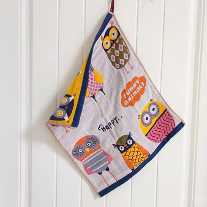 Cartoon Square Gauze Handkerchief for Baby Feeding