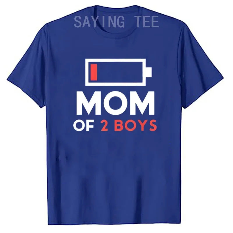 Cute "Mama of 2 Boys" Saying T-Shirt