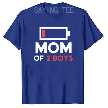 Cute "Mama of 2 Boys" Saying T-Shirt