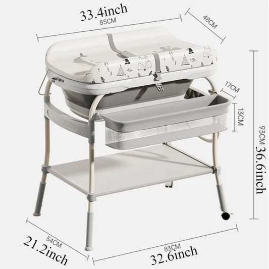 Portable Infant Changing Station with Bath & Storage