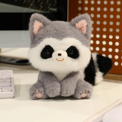 Cute Sitting Animal Plush Dolls: Red Panda, Fox, Sloth & More