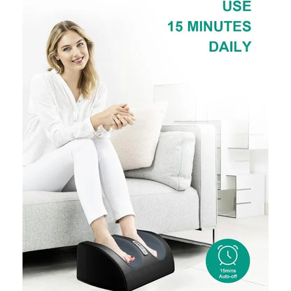 2-in-1 Shiatsu Foot & Calf Massager with Heat | Deep Tissue Roller Set