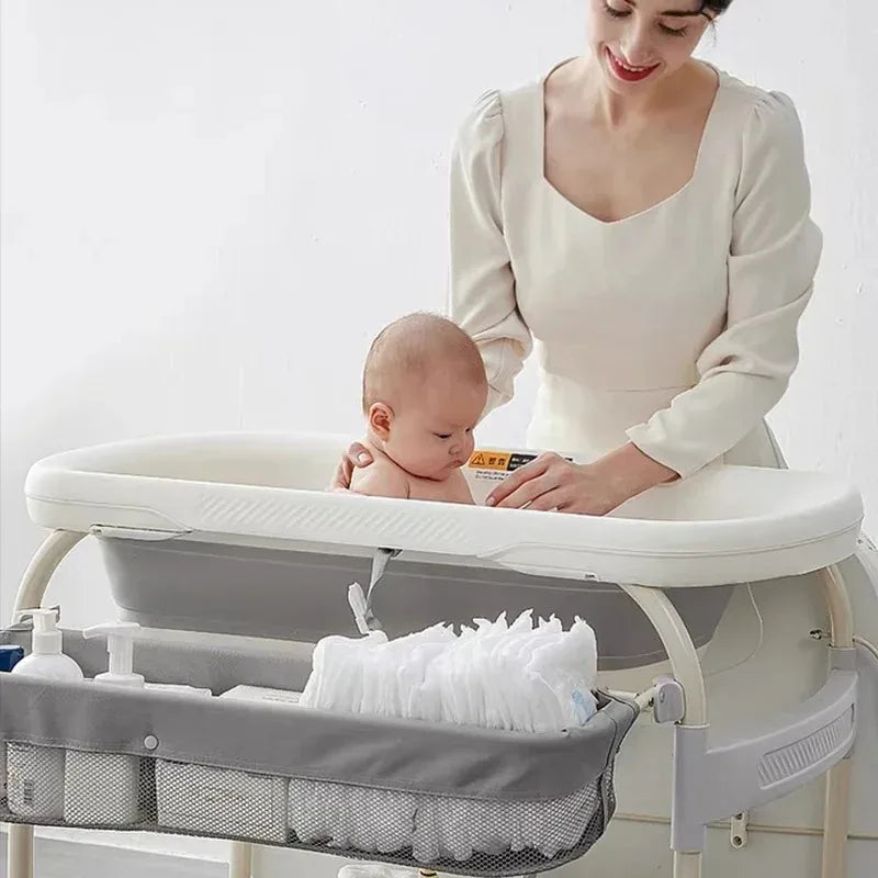 Portable Infant Changing Station with Bath & Storage