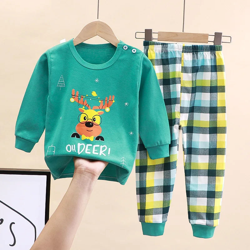Boys Cotton Pajama Set – Soft Autumn Sleepwear for Babies & Kids