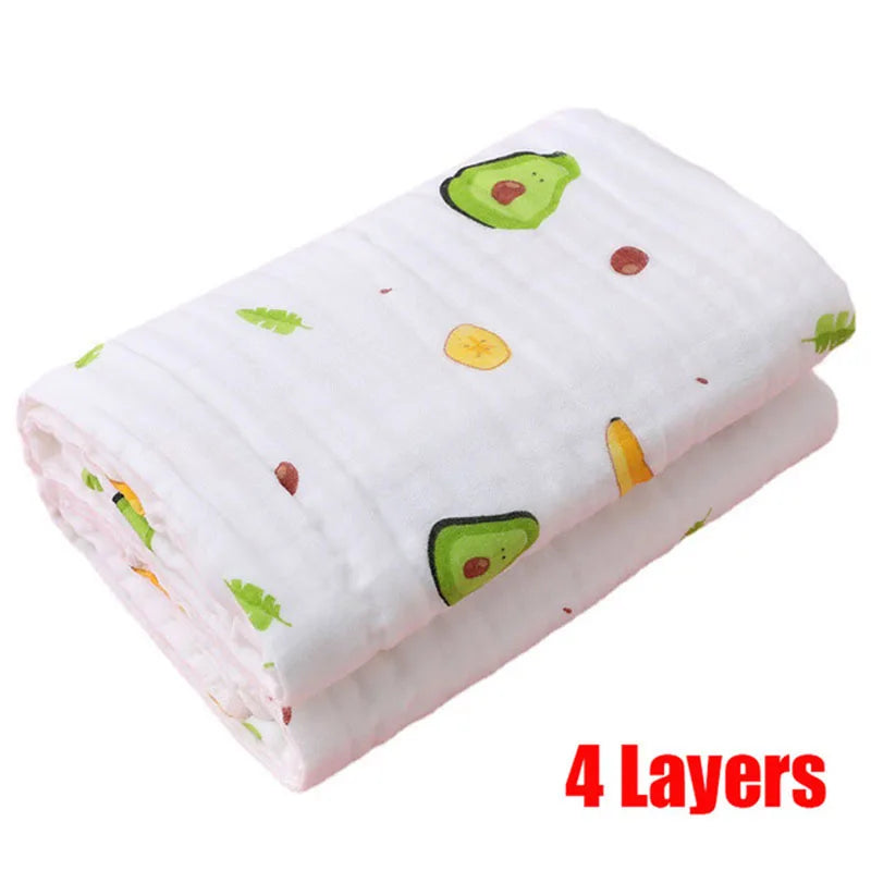 4-Layer Gauze Cotton Baby Bath Towel & Swaddle