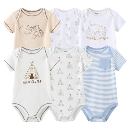 Cute Cartoon & Solid Color Bodysuits for Baby Boys & Girls