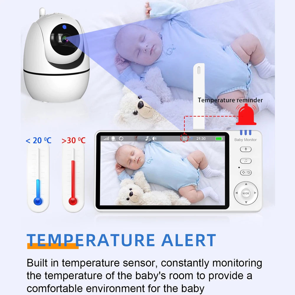 Wireless Baby Monitor (5-Inch) with VOX Wake Up & Pan/Tilt Camera