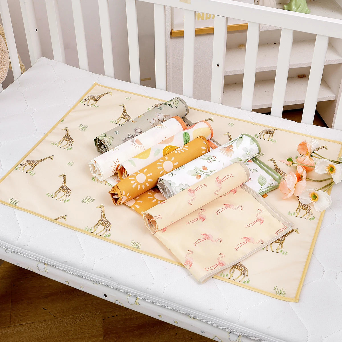 HappyFlute Portable Baby Diaper Changing Mat 50x70cm Soft Washable Polyester Changing Pad Cover Mattress for Babies