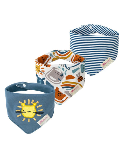 Comfy & Adjustable 3-Pack Cotton Baby Feeding Bibs