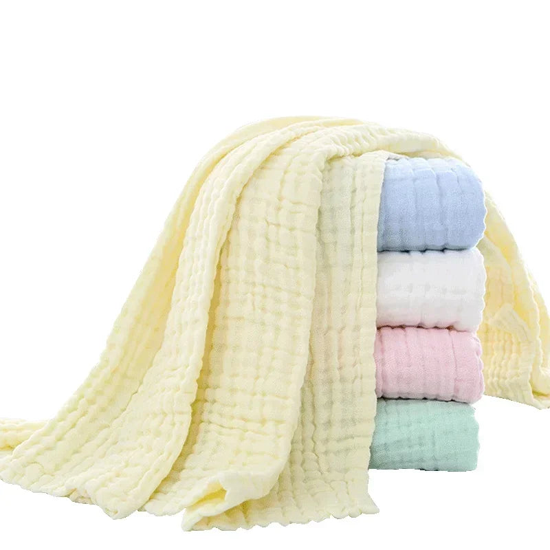 Soft 6-Layer Muslin Baby Bath Towel & Swaddle Wrap