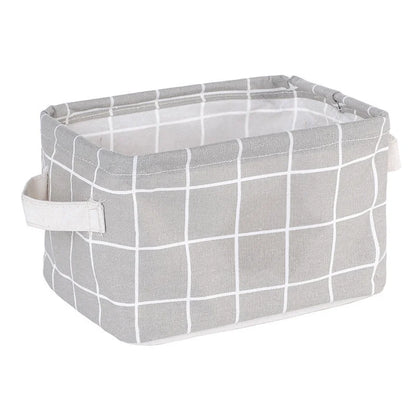 Foldable Cotton Linen Mini Storage Basket