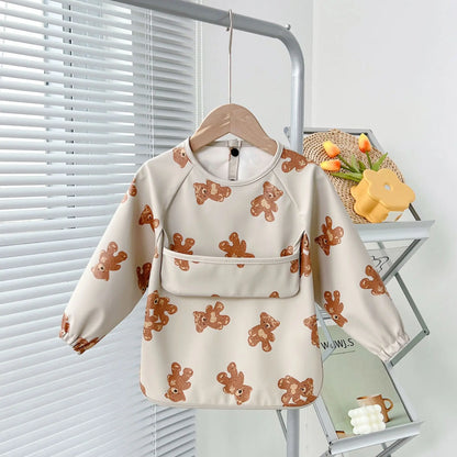 Waterproof Long Sleeve Baby Smock | Full-Coverage Feeding Apron (0-5Y)