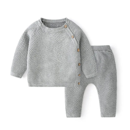 Knitted Cotton Newborn Sweater & Pants Set
