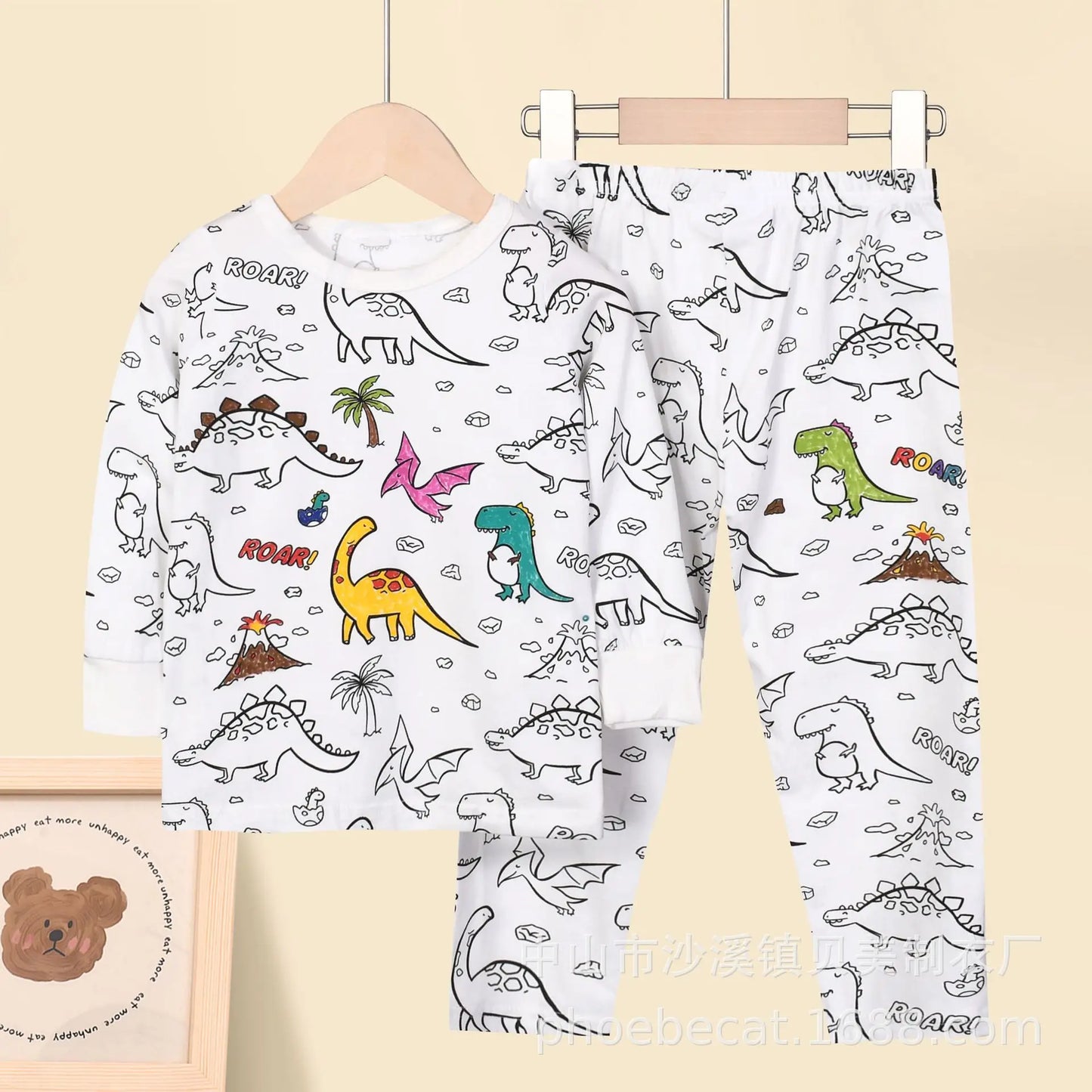 Kids DIY Sketch Pajama Set - Freehand Graffiti Sleepwear