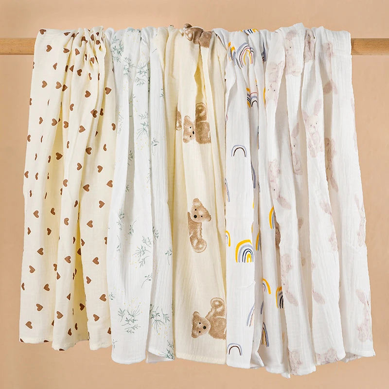 Large 100x100cm Cotton Muslin Swaddle & Bath Towel