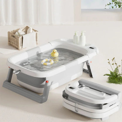 Travel-Ready Folding Baby Tub with Built-in Soft Support