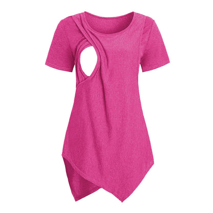 Casual Short Sleeve Nursing & Breastfeeding Top