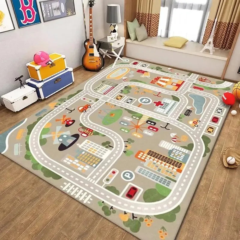 Anti-Fall & Anti-Slip Baby Crawling Mat with City Map Design