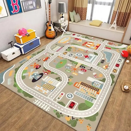 Anti-Fall & Anti-Slip Baby Crawling Mat with City Map Design