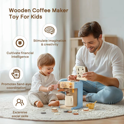 Wooden Coffee Machine Pretend Play Toy
