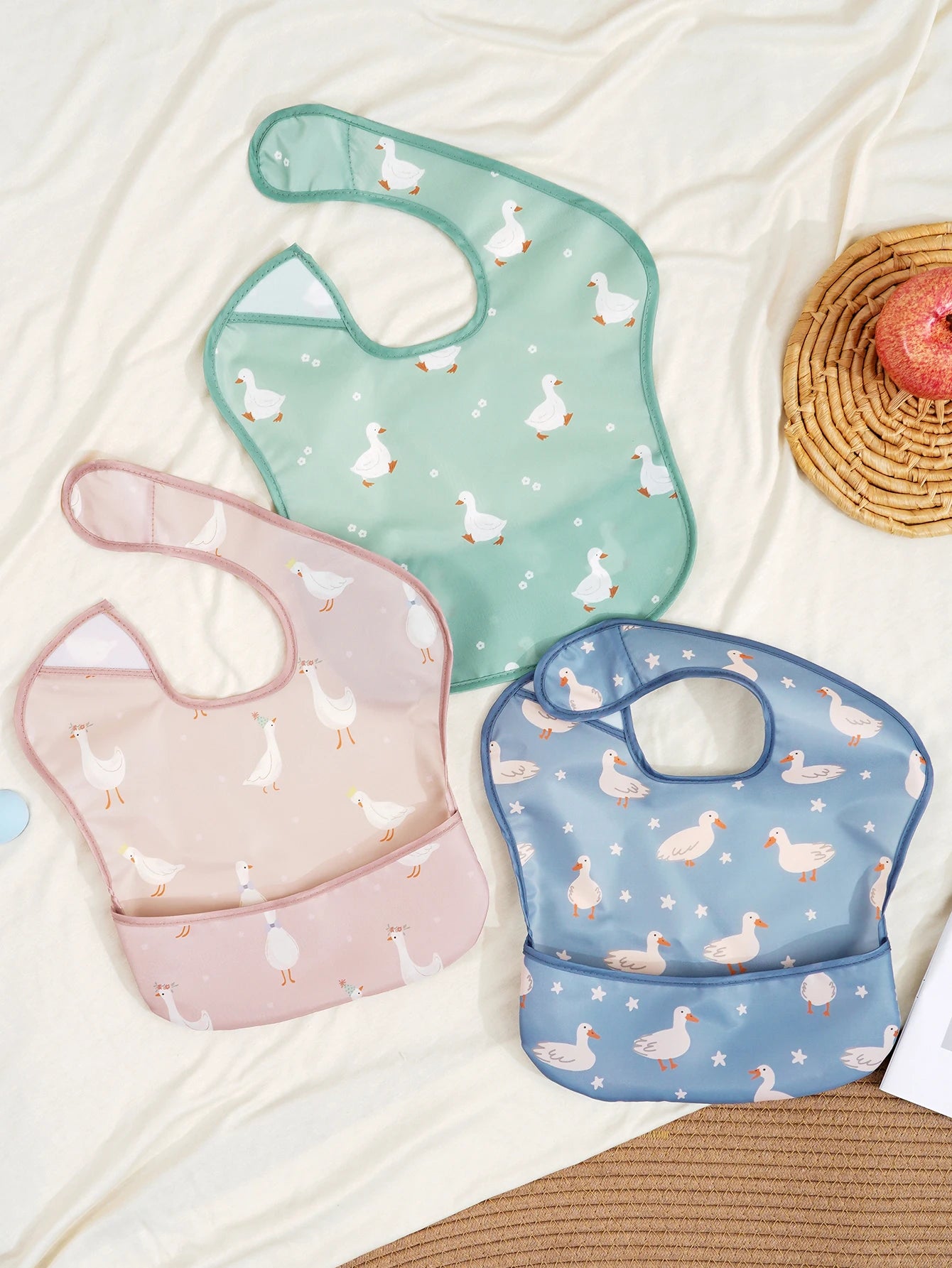 3-Pack SuperBib with Reversible Pocket | Waterproof 6–24M Feeding Set