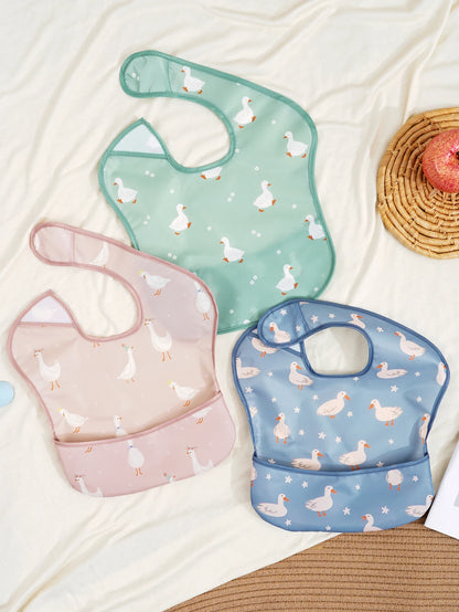 3-Pack SuperBib with Reversible Pocket | Waterproof 6–24M Feeding Set
