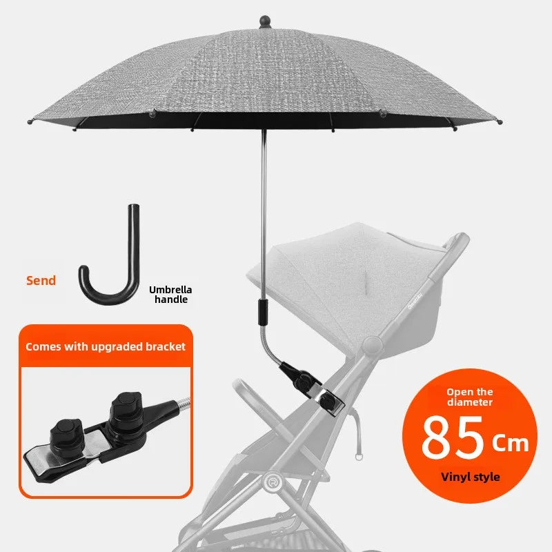 Universal UV Protection Sun and Rain Umbrella for Baby Strollers Tricycles Convenient for Parents