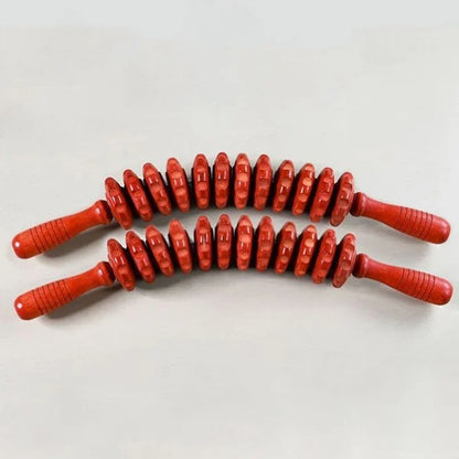 Wooden Grooved Fascia Roller for Deep Tissue Body Massage