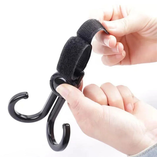 2pcs Baby Stroller Hook Rotatable Two Hooks Multifunctional Portable Plastic Hook Shopping Prop Strollers Accessories