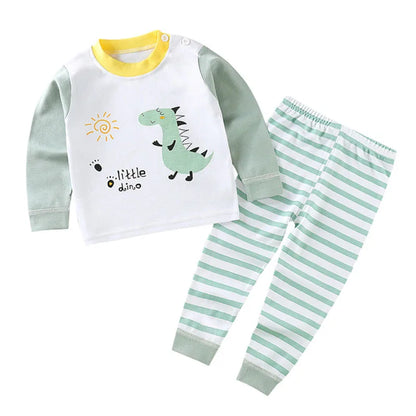 Cartoon Kids' Pajama Set: Cozy Autumn & Winter Sleepwear