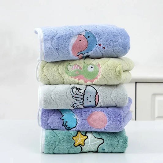 Cute & Soft Coral Velvet Baby/Kids Towel (50x25cm)